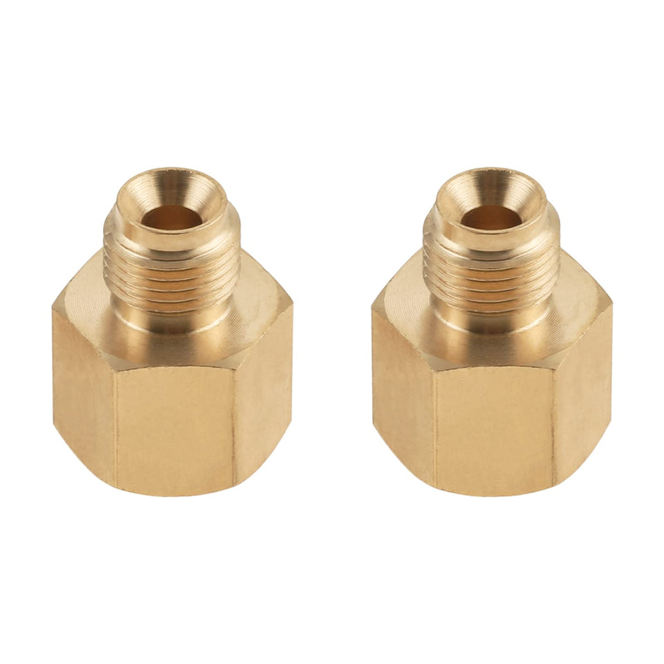 SURIEEN RV propane hose adapter outer view emphasizes durable brass construction for reliable connections.