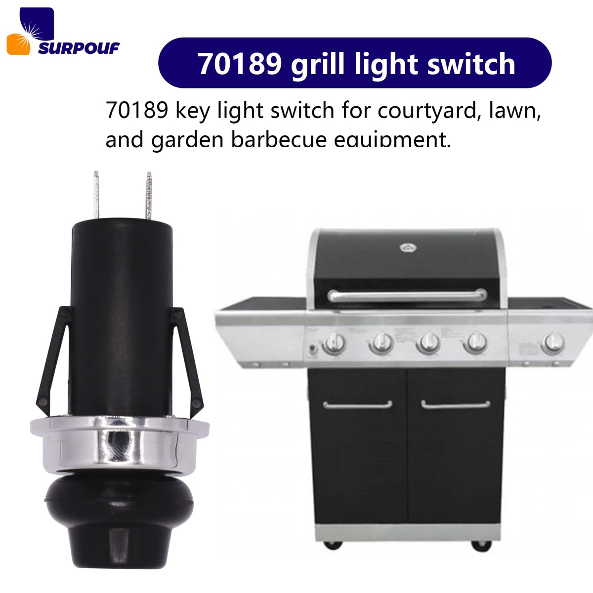 SURPOUF 70189 easy installation guide shows quick mounting on compatible Weber units