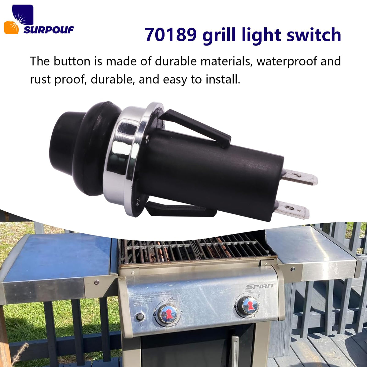 SURPOUF 70189 outdoor ambience boosts prep area lighting for evening cooks