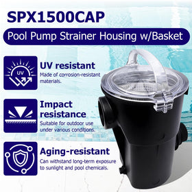 Durable, UV and corrosion resistant SURPOUF SPX1500CAP housing for outdoor pools