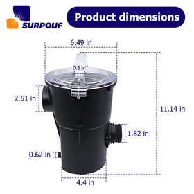 Transparent top cover of SURPOUF SPX1500CAP showing filter status at a glance