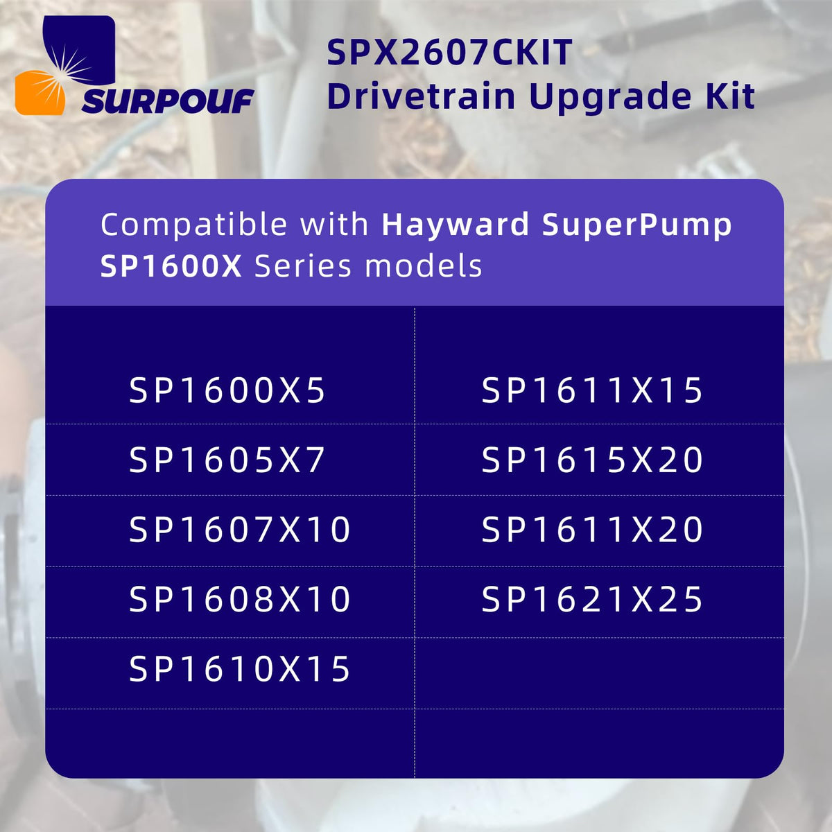 SURPOUF quiet operation reduces pump noise during use