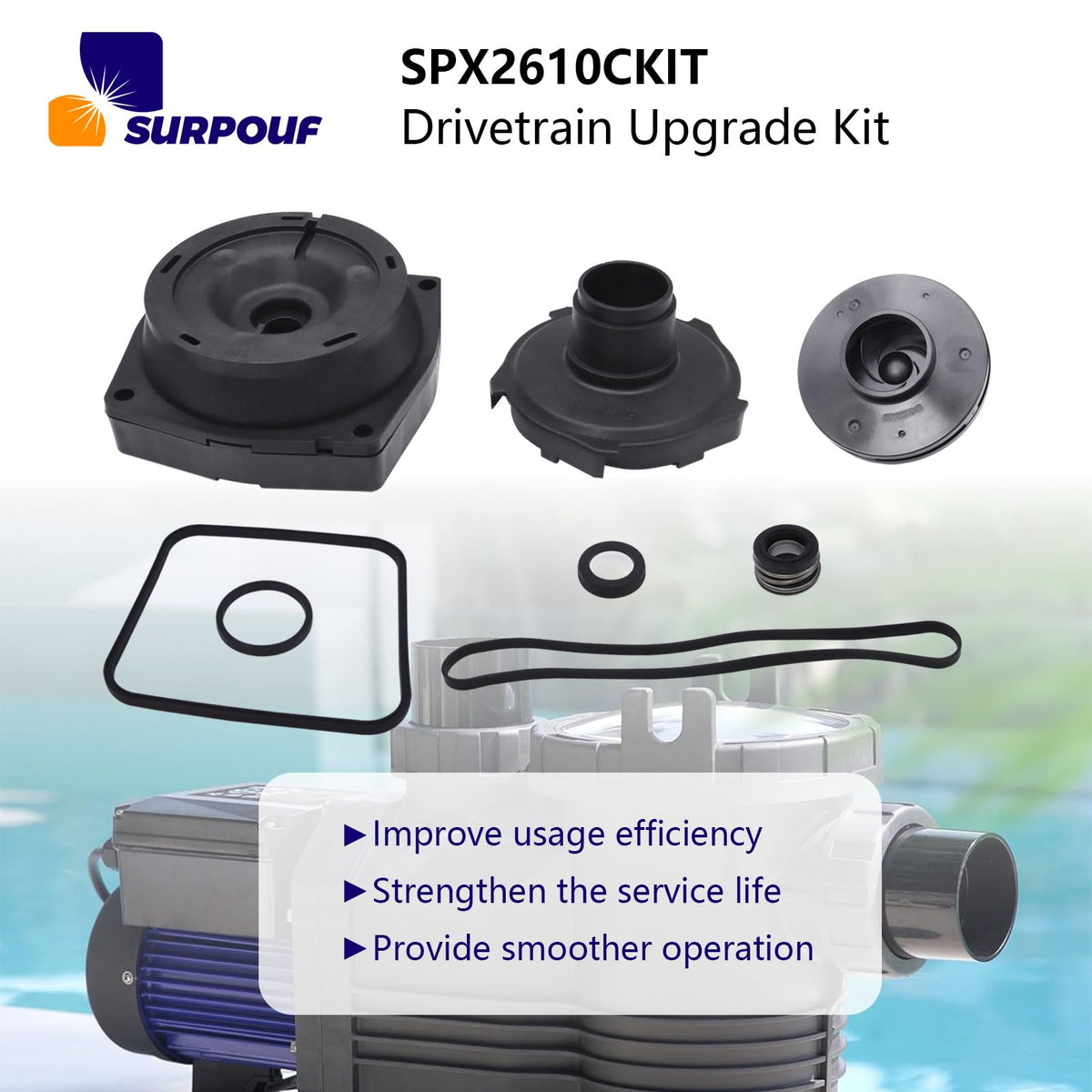 SURPOUF SPX2610CKIT-smoother-operation promises quieter, steadier pump performance.