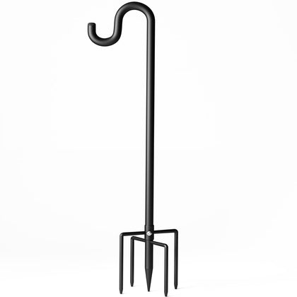 Surprizo 92-inch shepherds hook provides a secure outdoor setup for bird feeders.