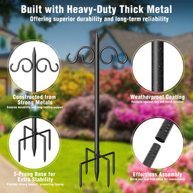 Surprizo five-prong ground spike anchors stands securely on varied surfaces.
