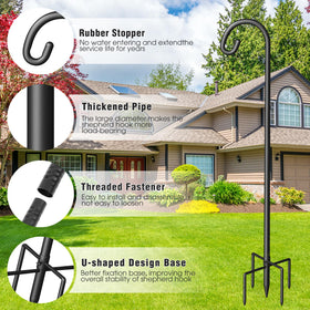 Surprizo Shepherd Hook heavy-duty metal resists rain snow and sun.