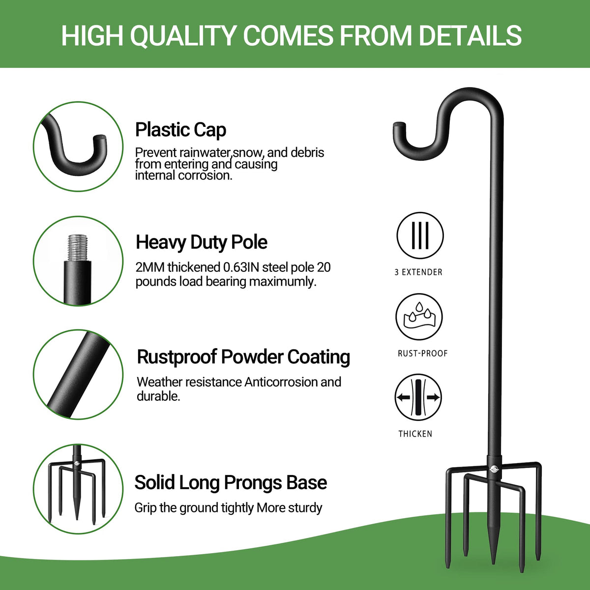 Surprizo wedding-aisle hook offers elegant, tall décor and signage support.
