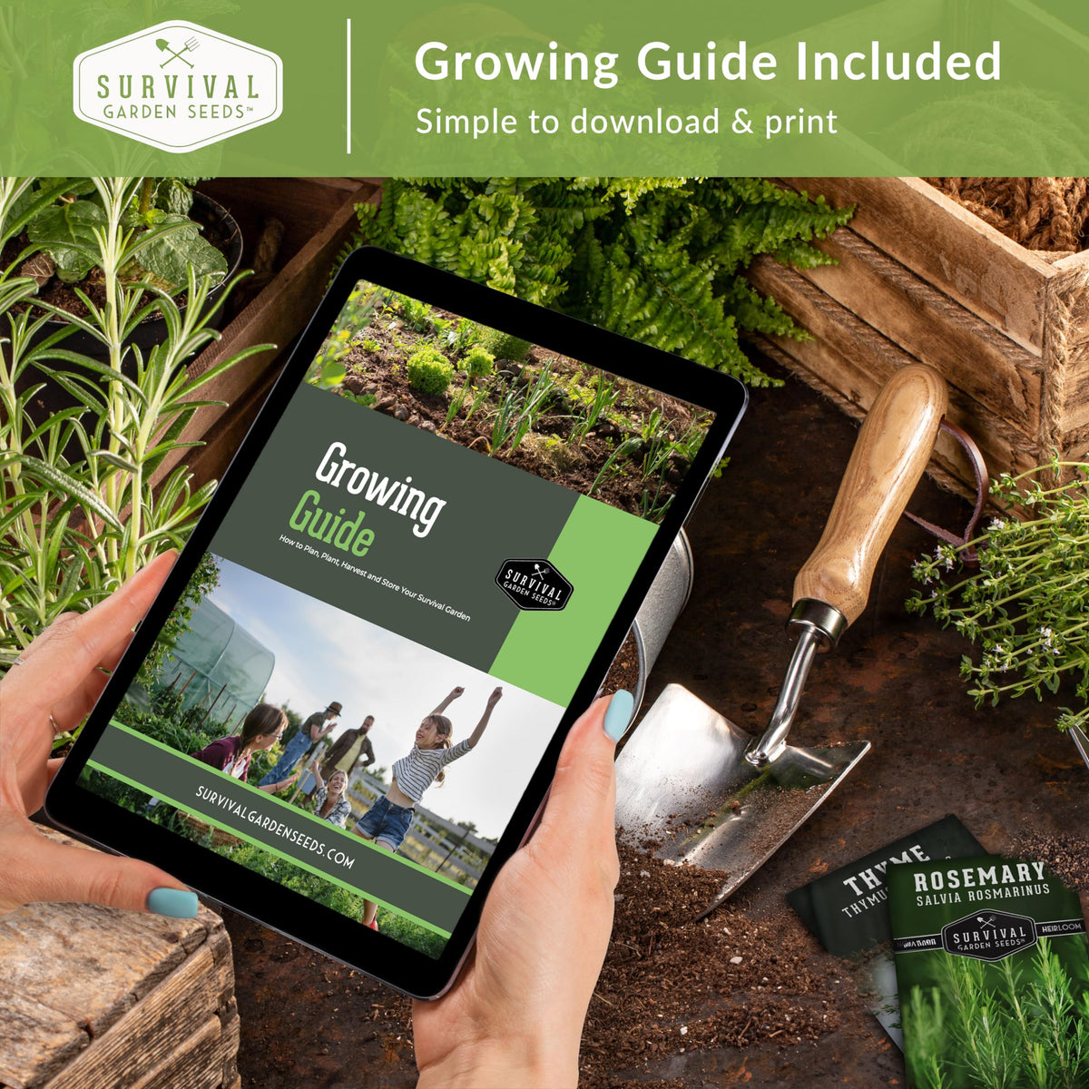 SURVIVAL GARDEN SEEDS garden bed setup image showing easy container or raised bed