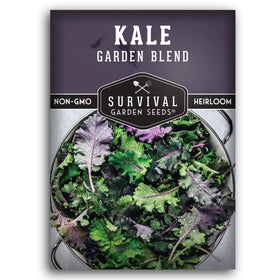 SURVIVAL GARDEN SEEDS baby kale mix pack with mixed curly and flat leaves for fresh greens