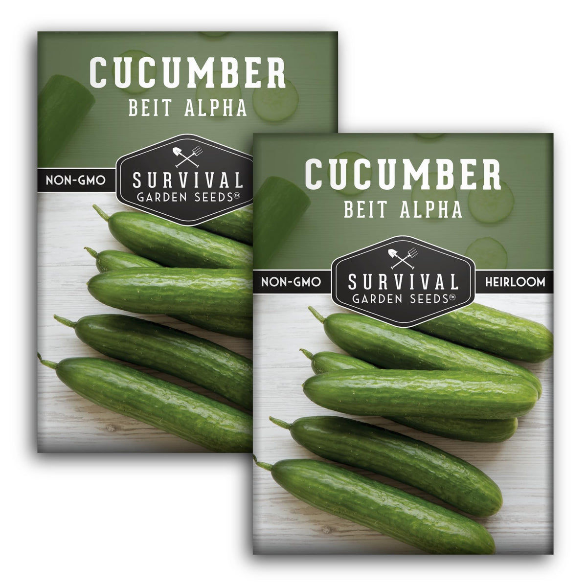 Beit Alpha cucumber on the vine by SURVIVAL GARDEN SEEDS for crisp harvest