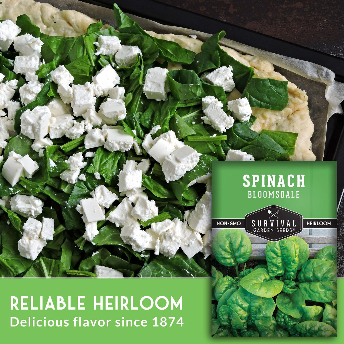 SURVIVAL GARDEN SEEDS Bloomsdale baby leaves ready for quick sauté or fresh salad.