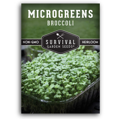 SURVIVAL GARDEN SEEDS broccoli microgreens seed pack ready for indoor harvest