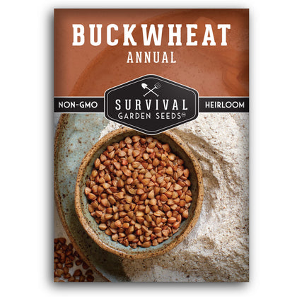 Survival Garden Seeds buckwheat seed packet for easy home planting and soil cover