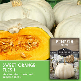 Non-GMO heirloom Casper seeds open-pollinated and reliable.