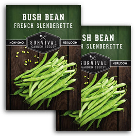 SURVIVAL GARDEN SEEDS French Slenderette seed-pack-front, ideal for gourmet harvests at home.