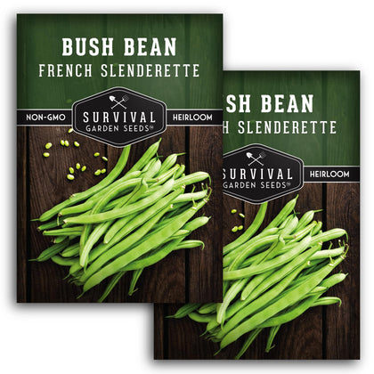 SURVIVAL GARDEN SEEDS French Slenderette seed-pack-front, ideal for gourmet harvests at home.