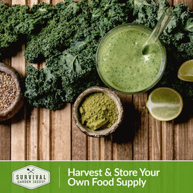 SURVIVAL GARDEN SEEDS kale variety mix offering diverse flavors in one bag