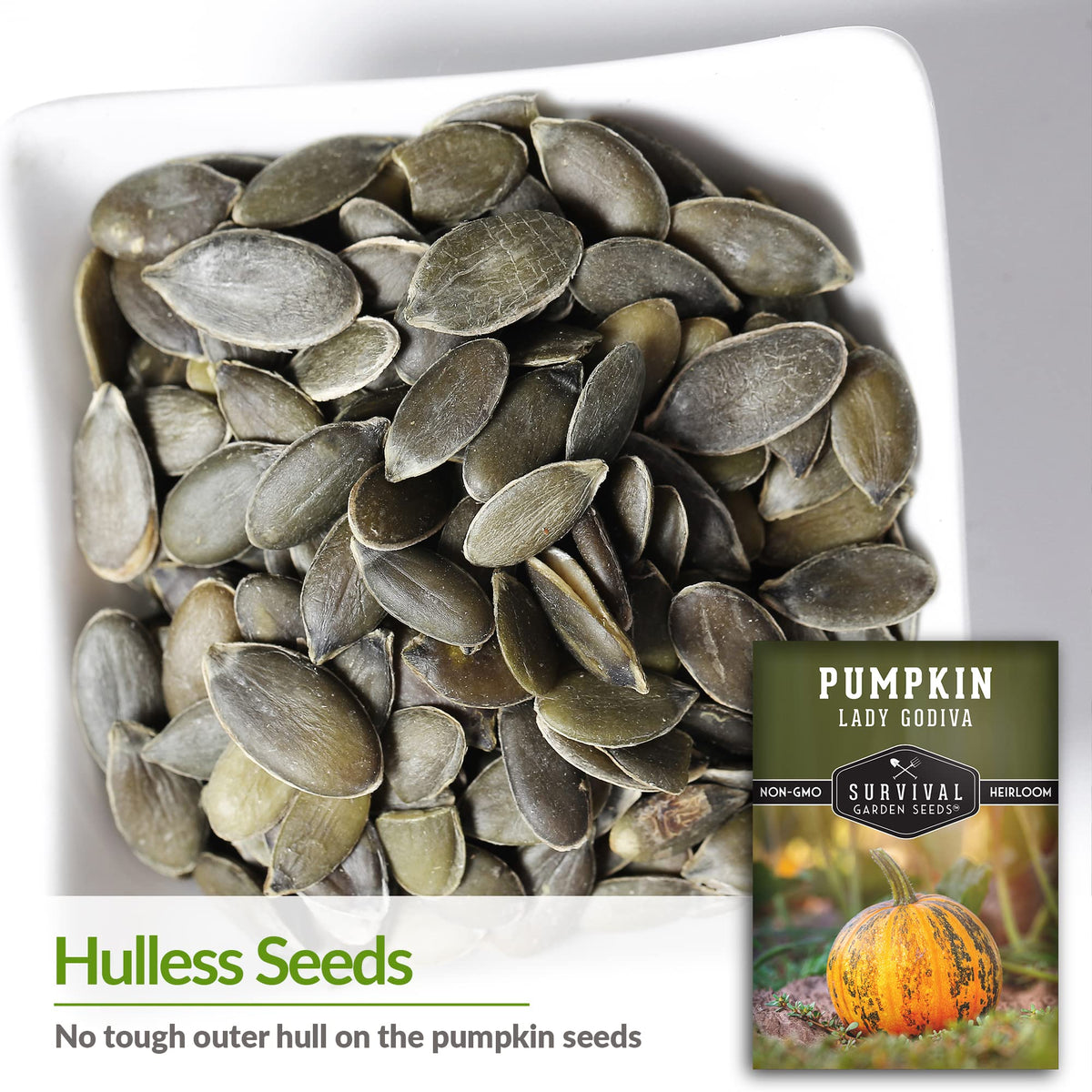Survival Garden Seeds green-striped pumpkin reveals dual-use harvest of seeds and fruit