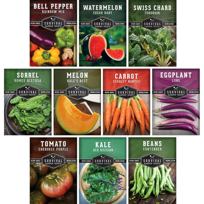 Survival Garden Seeds heat-drought collection pack ready for hot summers.