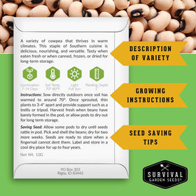 Survival Garden Seeds heirloom cowpea plants show resilience in warm, poor soils, great for resilient home gardens.