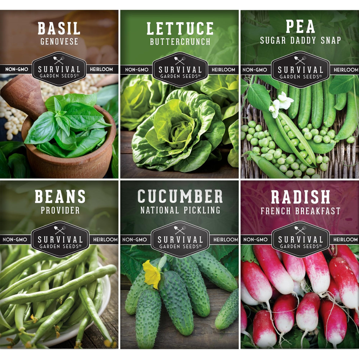 Survival Garden Seeds cucumber pack ready for home garden planting