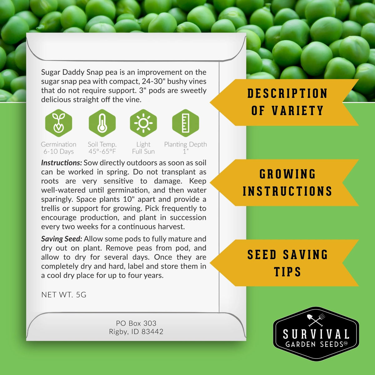 Survival Garden Seeds radish pack for quick harvest in small spaces