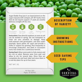 Survival Garden Seeds radish pack for quick harvest in small spaces