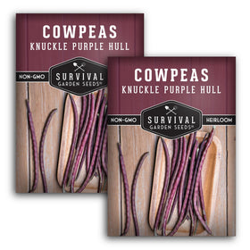 Survival Garden Seeds Knuckle Purple Hull pea seeds pack for reliable home harvest