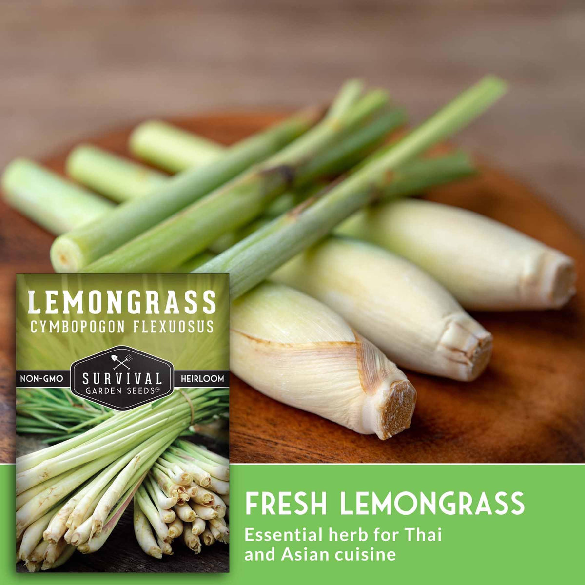 Survival Garden Seeds fragrant lemongrass stalks ideal for harvesting throughout season