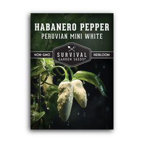 SURVIVAL GARDEN SEEDS mini white habanero seeds pack boosts spicy home flavor