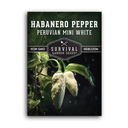 SURVIVAL GARDEN SEEDS mini white habanero seeds pack boosts spicy home flavor