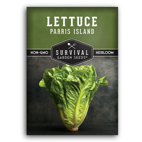 Survival Garden Seeds parris island cos heads deliver crisp romaine for fresh salads.