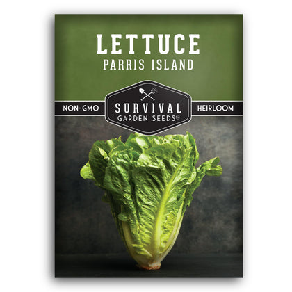 Survival Garden Seeds parris island cos heads deliver crisp romaine for fresh salads.
