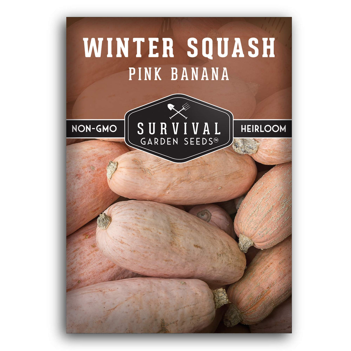 SURVIVAL GARDEN SEEDS pink banana winter squash seeds pack for a high-yield harvest.