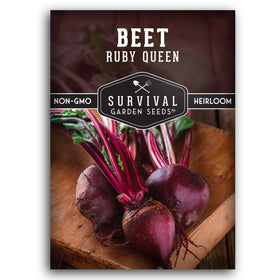 Survival Garden Seeds Ruby Queen beet seeds packet for easy sowing.