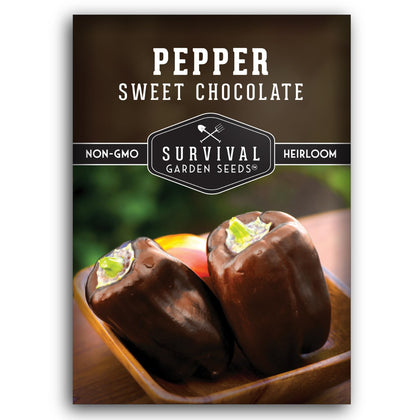 survival garden seeds sweet chocolate pepper plant thriving in full sun for fresh harvest