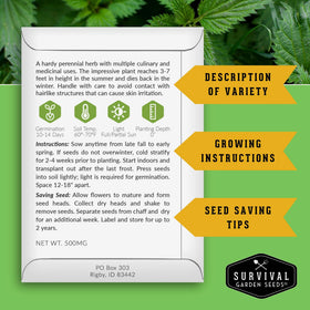 SURVIVAL GARDEN SEEDS urtica dioica leaf harvest, vibrant nettle leaves for cooking