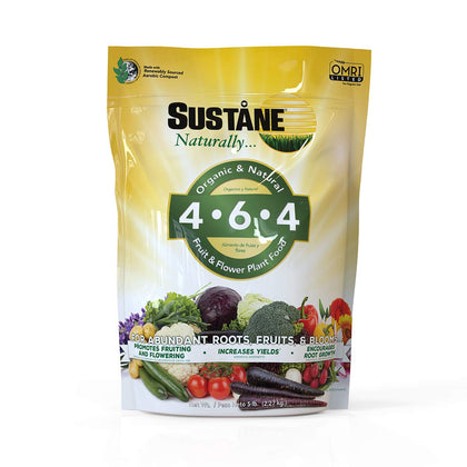 Sustane all natural plant food 5lb bag enhances soil structure and promotes vibrant blooms