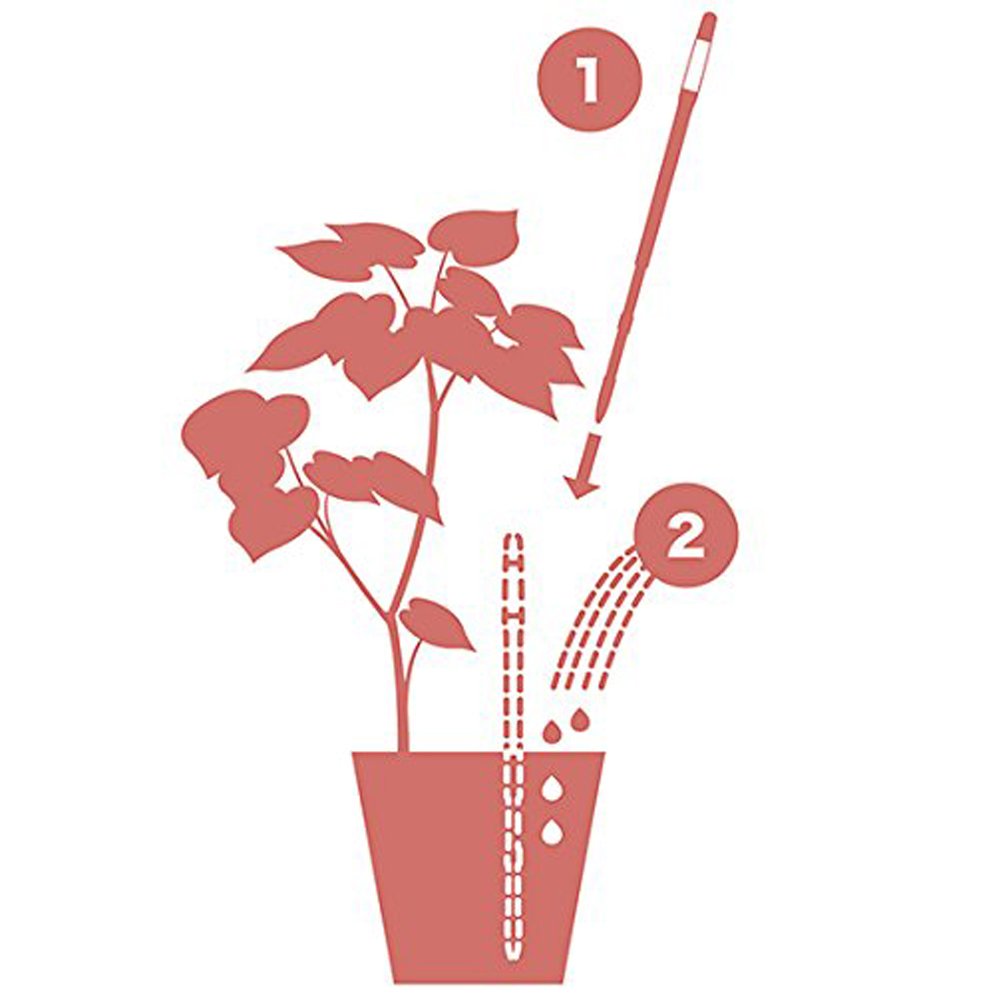 Sustee Aquameter color indicator blue and white shows watering status.