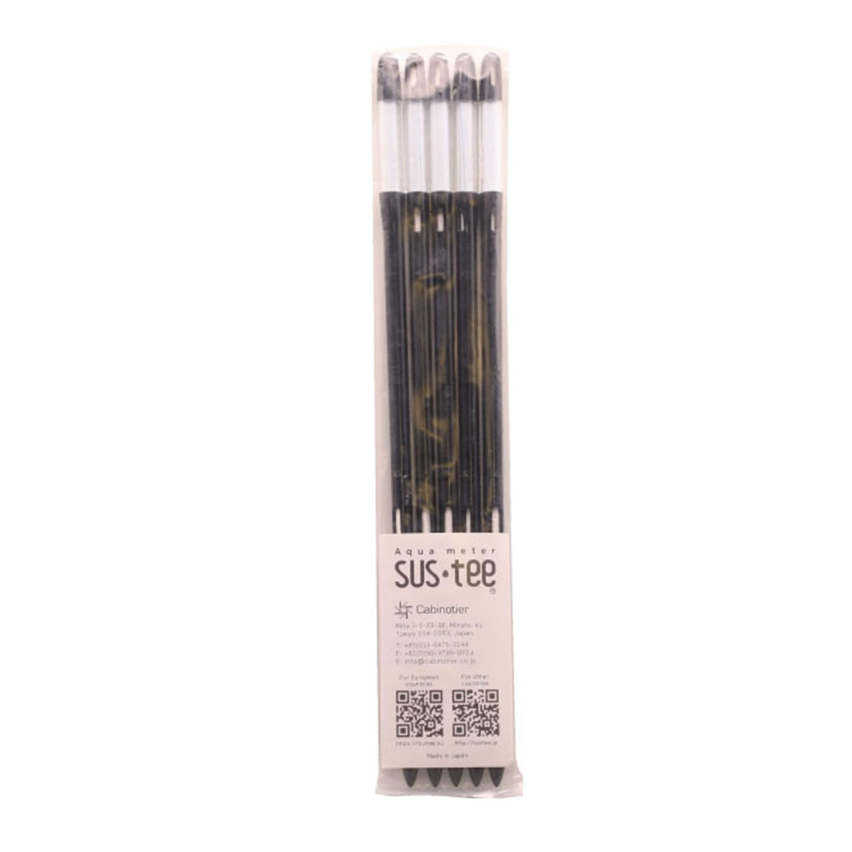 Sustee large black moisture meter inserted into soil with blue color cue visible