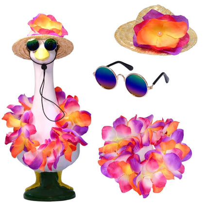 Susuling Hawaiian goose hat enhances porch decor with quick tropical flair.