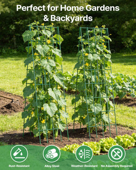 Suteck A-Frame cucumber trellis 59-inch height provides ample climbing space
