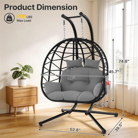 Suteck egg chair cushion detail showing plush comfort