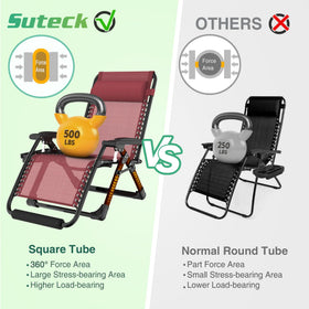 Suteck foldable zero gravity chair ready for quick transport.