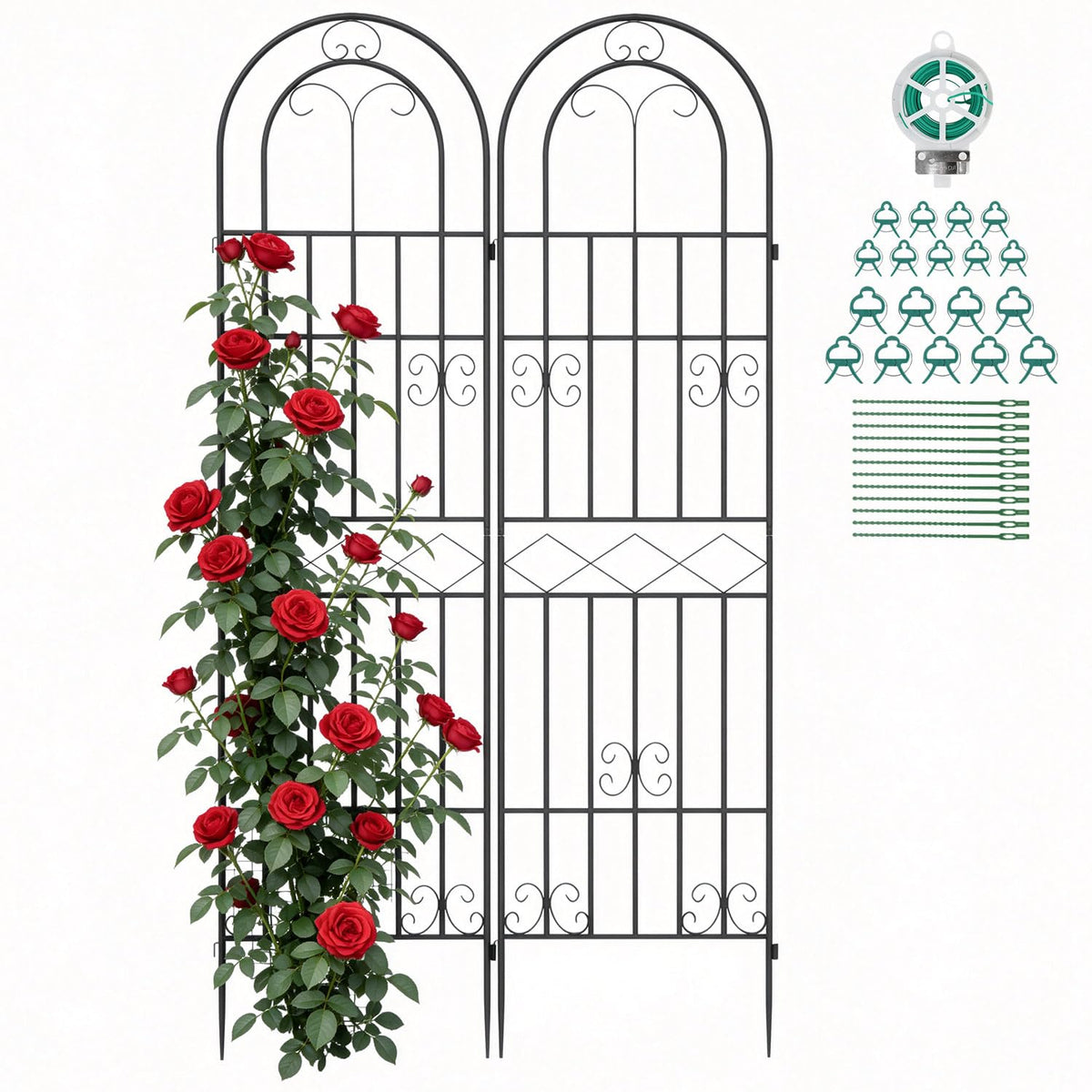 Suteck Garden Trellis 71-inch rose trellis provides vertical support for climbing plants.