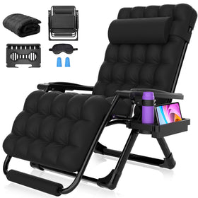 Suteck oversized zero gravity chair front view showing sturdy frame and high weight capacity for adults.