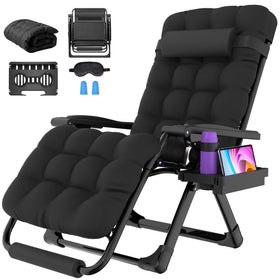 Suteck oversized zero gravity chair fully reclined for relaxed lounging outdoors