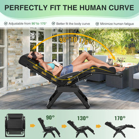 Suteck oversized zero gravity chair headrest close-up with adjustable support and cozy padding.
