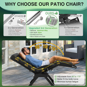 Removable cushion on the Suteck chair adds plush comfort for sunbathing or relaxing.