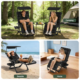 Suteck portable foldable zero gravity chair for easy setup anywhere.